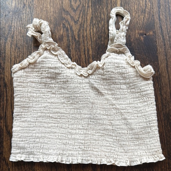 Katie J NYC Other - Katie J NYC Cream Ruffled Crop Top